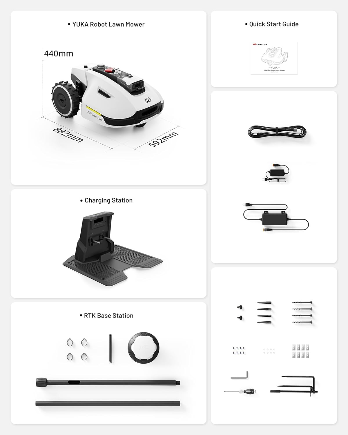 Mammotion YUKA 2000 Robot Lawn Mower, 3D Vision Positioning & RTK Fusion Mapping System for 0.5 Acres Lawn 45% Slope, Cut Height 1.2"-4.0", Perimeter Wire Free, APP Control