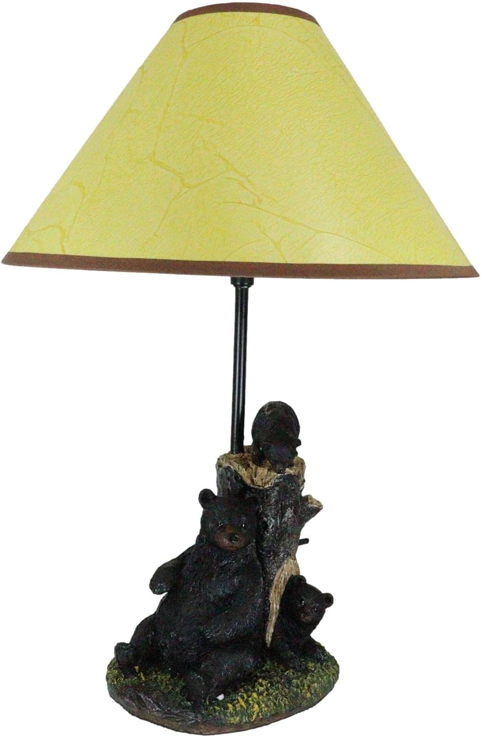 Ebros Whimsical Rustic Black Momma Bear with Cubs Playing Hide and Seek by A Tree Table Lamp Statue with Shade 18.5" High Mountain Wildlife Woodland Cabin Lodge Decor Forest Bears Desktop Lamps