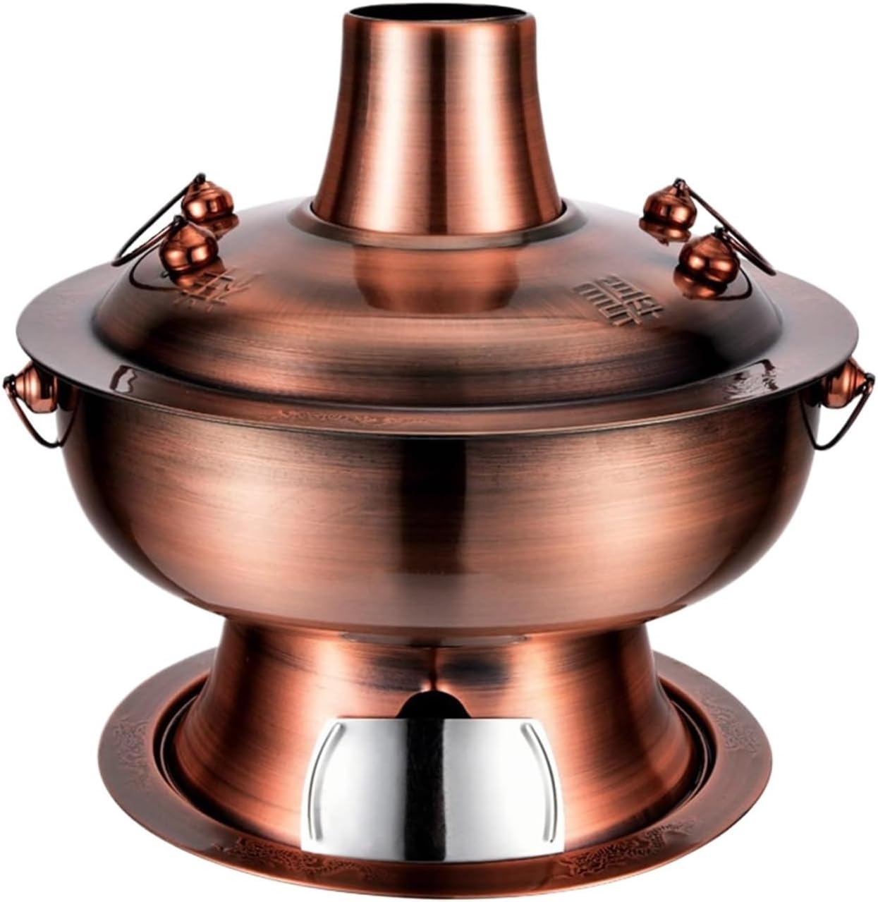 Olla Hotpot Shabu de Acero Inoxidable y Cobre 28CM Color Cobre Púrpura