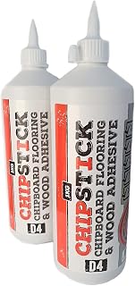 Chipstick D4 PU Foaming Chipboard Flooring Glue - High Performance Expanding Wood Adhesive - 1KG - TWIN PACK - Used for laying Chipboard floorboards and laying stairs.