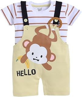 Toonyport Baby Dungaree Set Printed with T-Shirt and Bottom Set Price In India