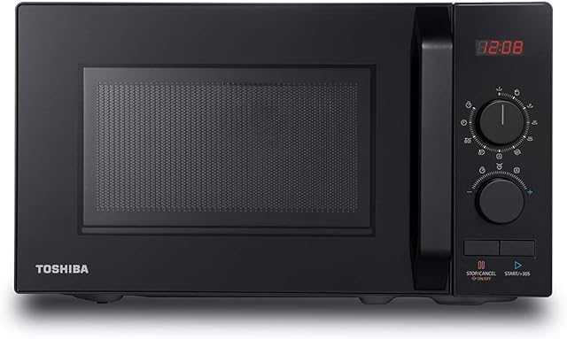 Toshiba 800w 20L Microwave Oven with 8 Auto Menus, 5 Power Levels, Mute Function, and LED Cavity Light - Black - MW2-AM20PF(BK)