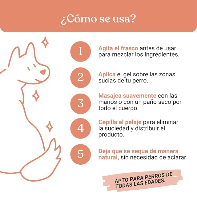 Foto 7 de 8 de BAU Cosmesi Gel Limpiador sin Aclarado, Champú en Seco para Perros, Higienizante e Hidratante