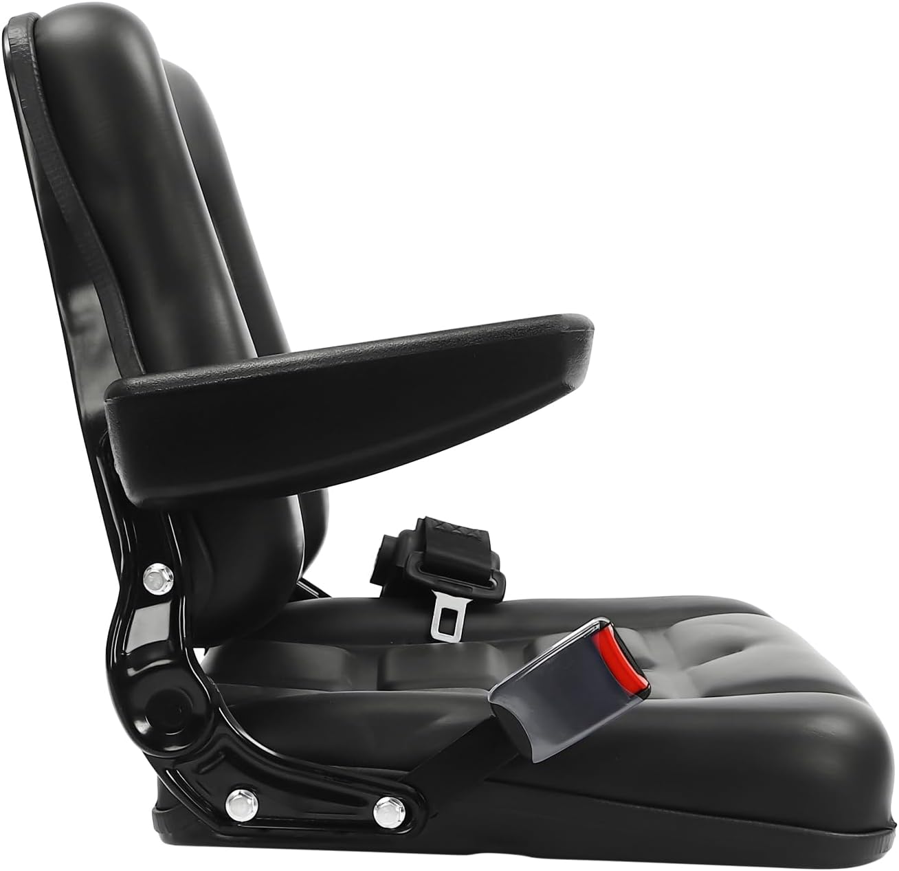 Universal Forklift Seat, Tractor Seat with Adjustable Angle Back, Micro Switch and Safety Belt, Replacement for Excavator Mower Skid Loader Backhoe Dozer