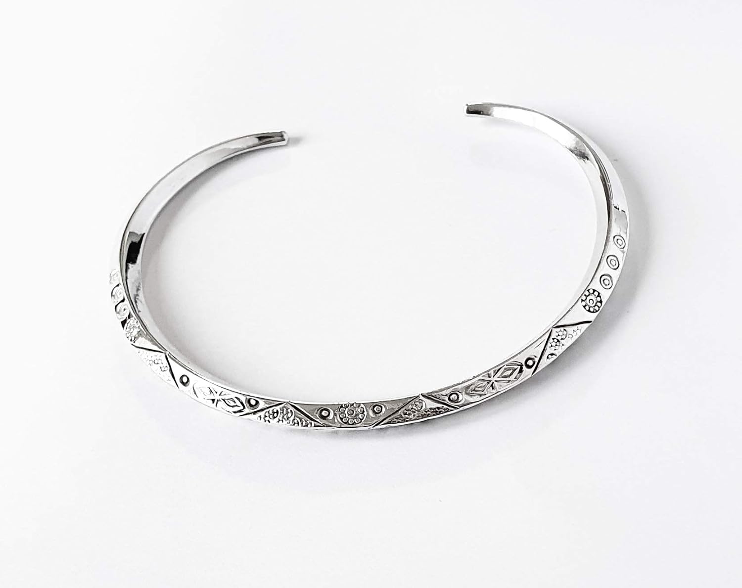 Treasure Bay Women's Solid 925 Sterling Silver Bar Bangle Bracelet - Image 3