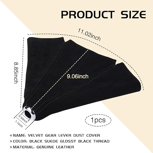 Miniatura 2 de GKmow 1 funda antipolvo para palanca de cambios de automóvil, cubierta de cuero de terciopelo para palanca de cambios, cubierta de palanca de
