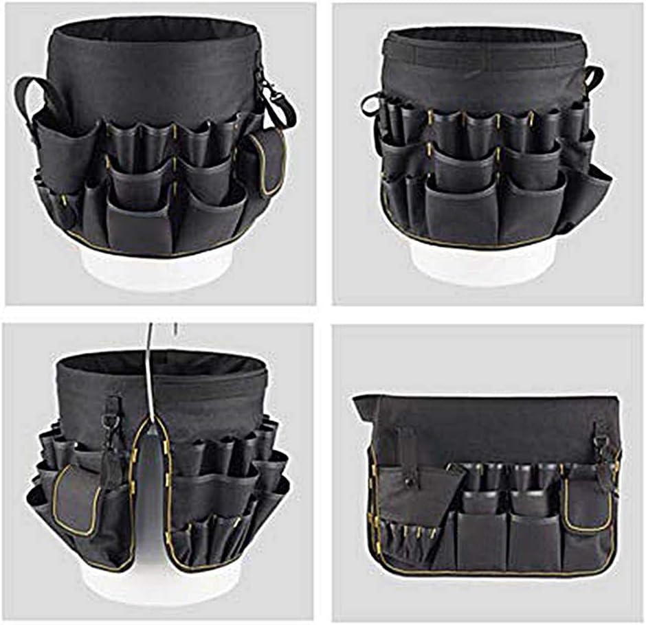 Bucket Tool Organizer, 56 Pockets, Bucket Tool Caddy Organization for Garden Yard Lawn, Construction, Carpenter, Electrician, for Most Buckets, Tote and Bucket Organizer