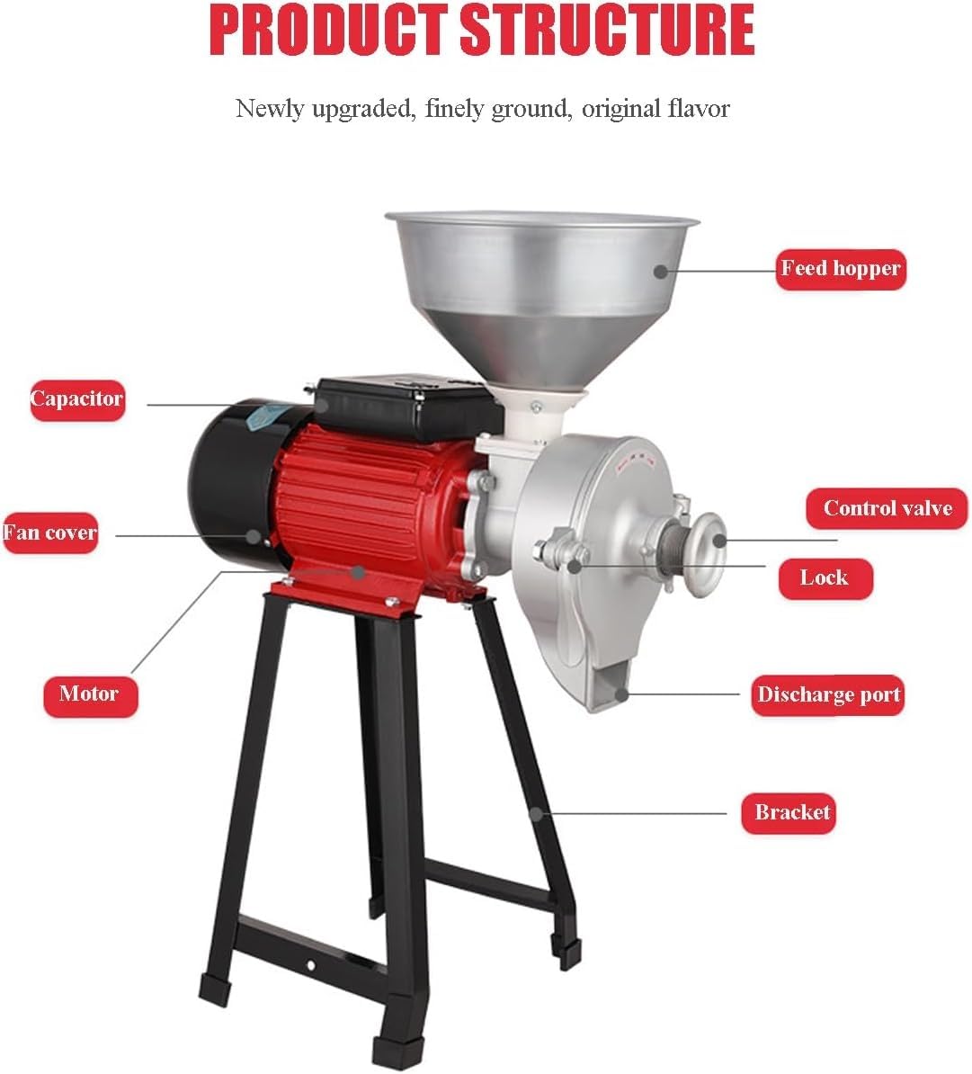 Molinillo di grano elettrico umido e secco 3000 W, | Molinillo commerciale especias harina, macchina leche soja para el hogar, 1400 giri/min, adatto for , maíz, trigo
