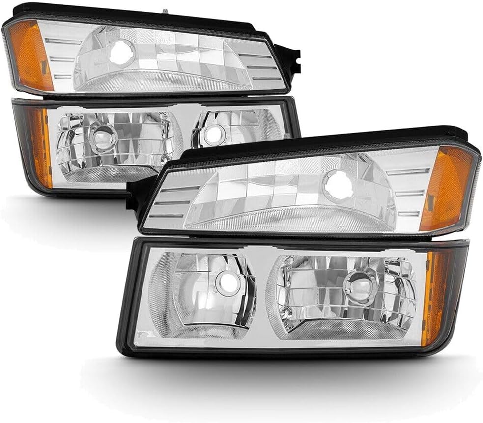 Headlight For Avalanche 1500/2500 2002-2006 Body Cladding + Bumper Signal Lamps Diver Passenger Side Factory-Style Chrome-Housing Clear-Lens