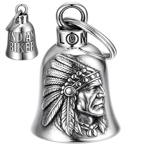 MOCY BELL - Motorrad Glocke Indian Biker - Guardian Bell 316L Edelstahl - Glücksbringer Schutz