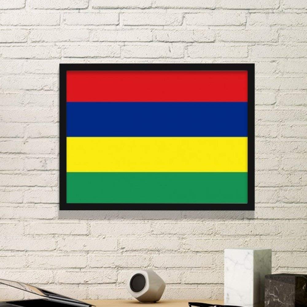 Drapeau Maurice cadre photo noir pour stickers muraux salon