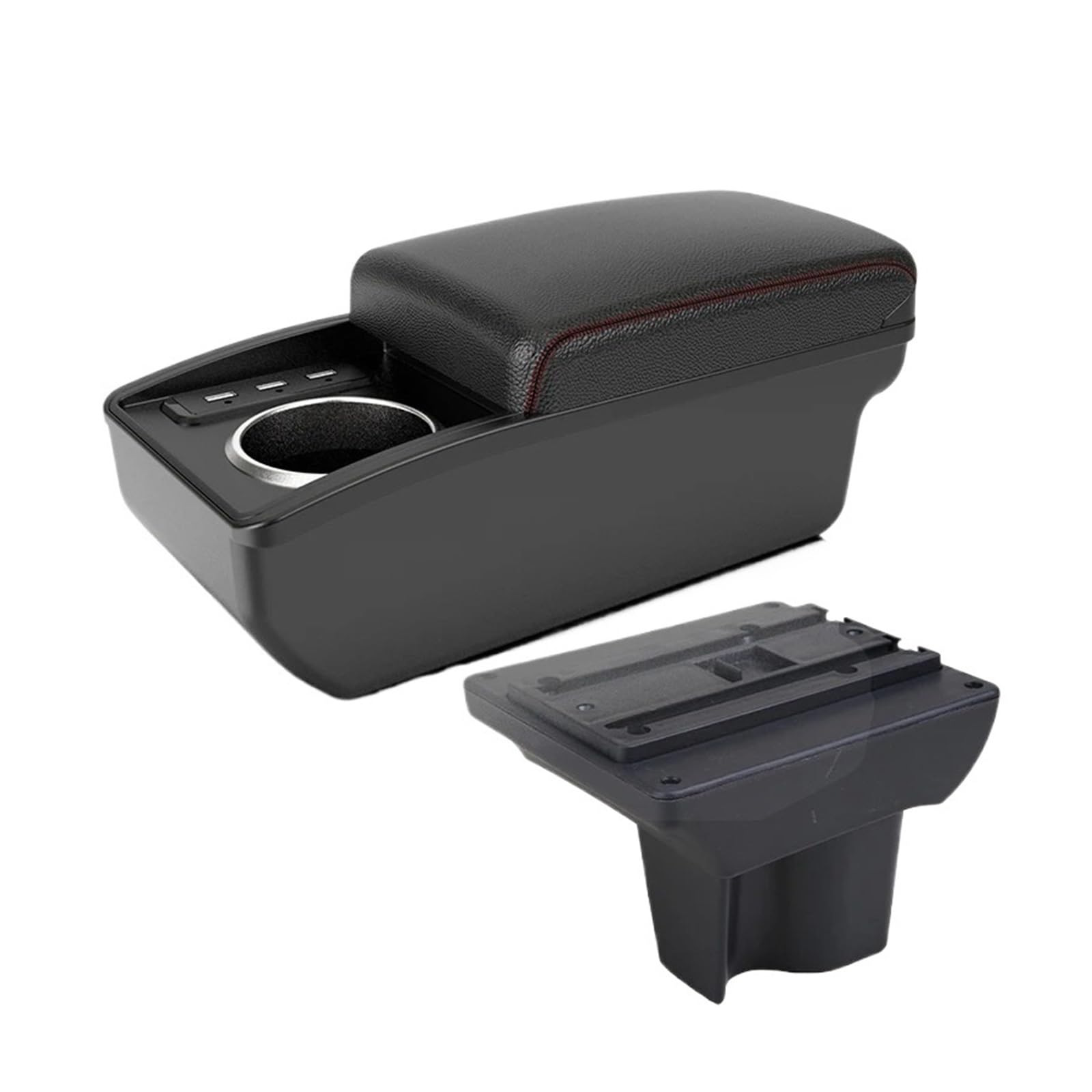 UMDJJU For Toyota For Rush Armrest Box Car Dedicated Retrofit Interior Storage Accessories Car Centre Console Armrest Box(B1 Red line 6 usb)