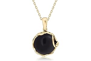 14K Gold Plated Black Onyx Pendant