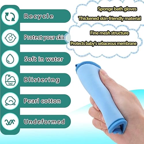 Miniatura 6 de Esponja Saca Mugre Del Cuerpo,Esponjas Saca Mugre, guante removedor de piel muerta, esponja de ducha estilo guante (rosa + azul)