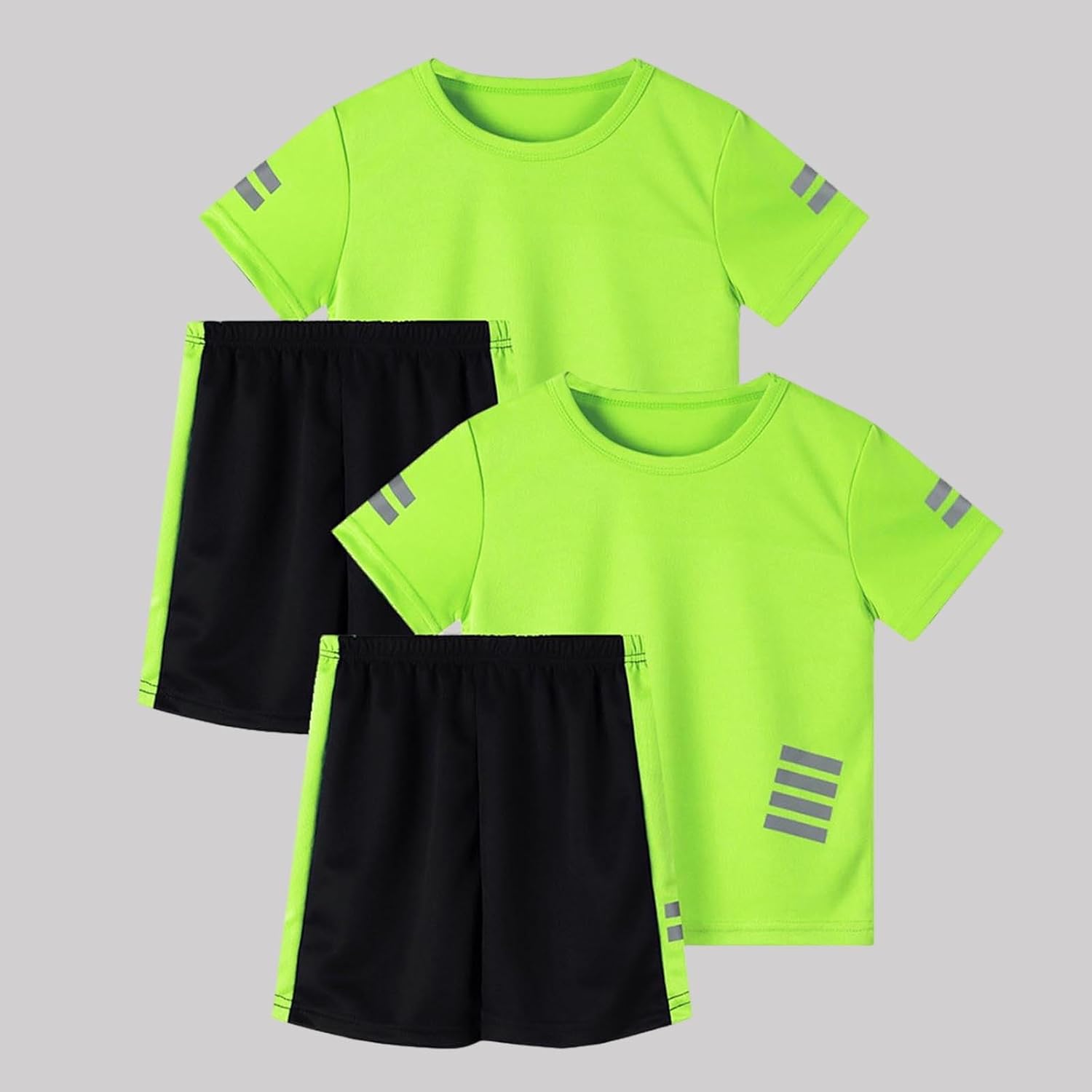 2 Pack Athletic Shorts Set for Boy Quick Dry Mesh Tees Tops Bottoms 2PCS Short Sleeve Shorts Suit Casual Summer Outfit