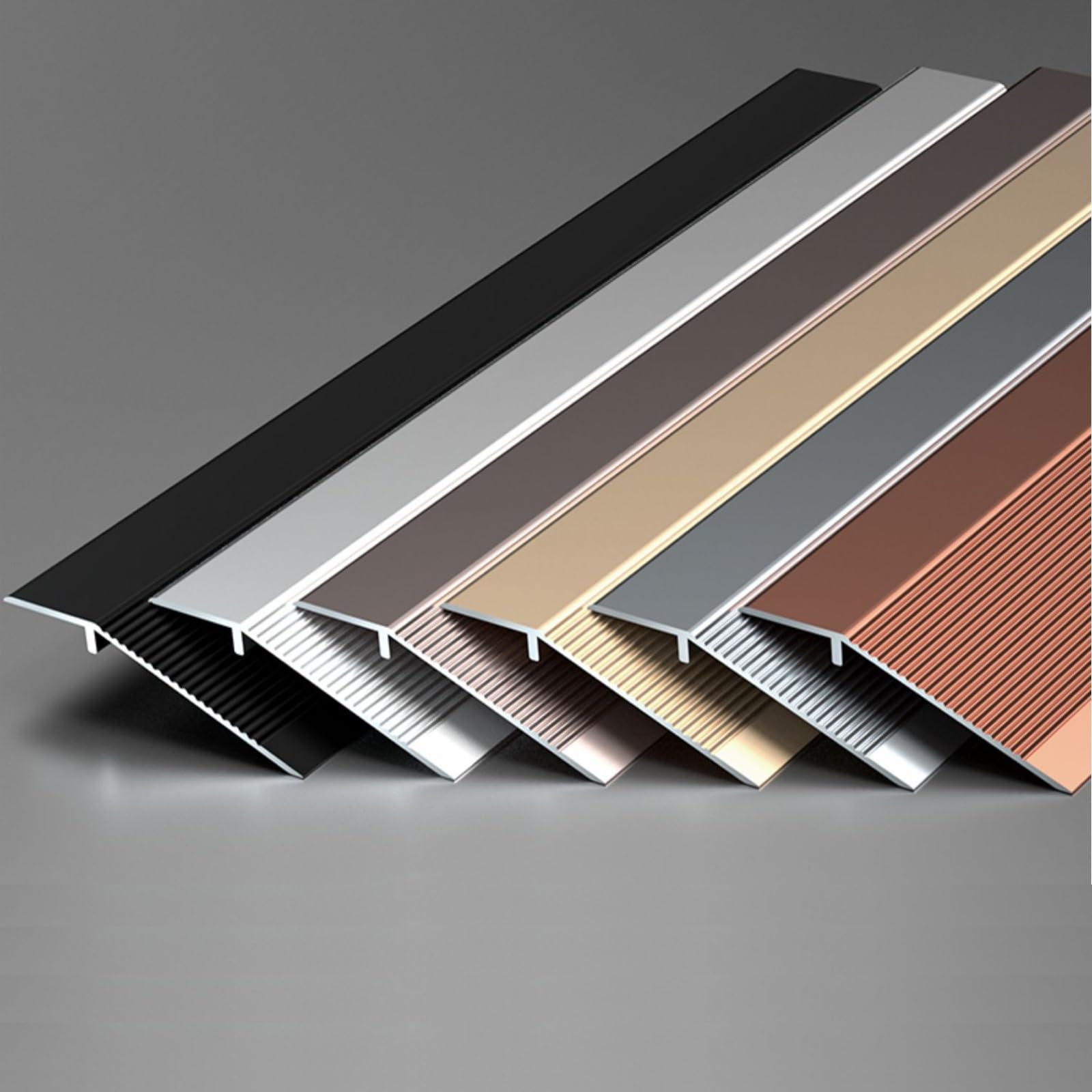 Abschluss Anpassungsprofil, 90 × 10 cm Alu Böden Übergangsprofil, Schweller Rampe, Profilsystem für Parkett- und Laminatböden - für Belagshöhen Von 10-35 mm - Viele Farben Lieferbar(Silver white,3pcs)