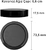Afracam 255 ml Kavanoz Metal Derin Kapaklı 255 Cc Şeffaf Reçel, Marmelat Cam Kavanoz Deep 6 Adet (Siyah Kapak)