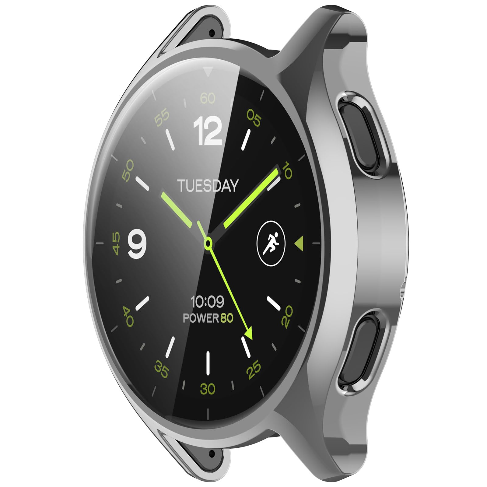 Case Cover Compatible with Xiaomi Watch 2 Case, Ultra-Slim TPU Screen Protector Shockproof Rugged Cover Replacement Accessories for Xiaomi Watch 2 (Silver)