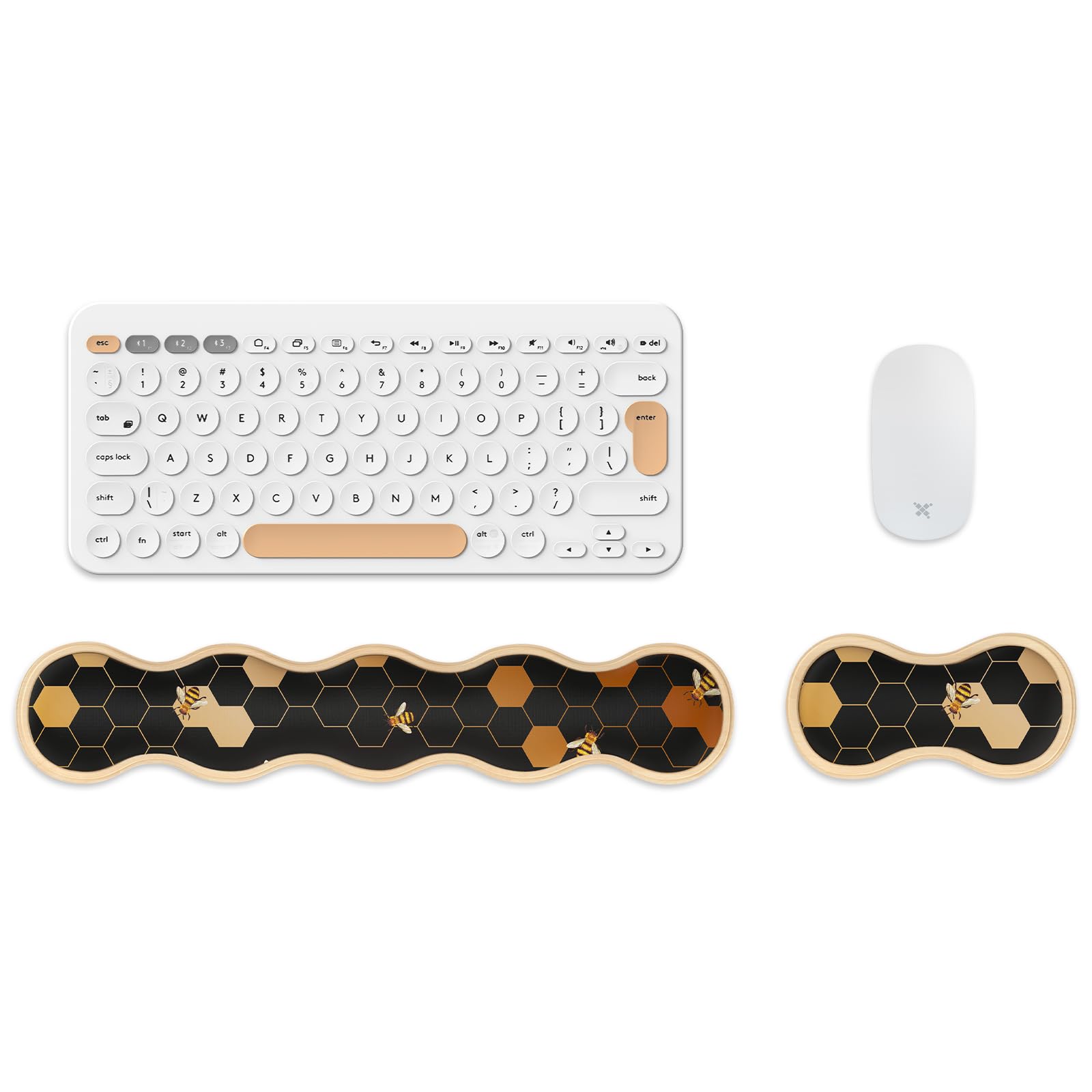 iCasso Keyboard Wrist Rest,2in1 Wooden Ergonomic Gel