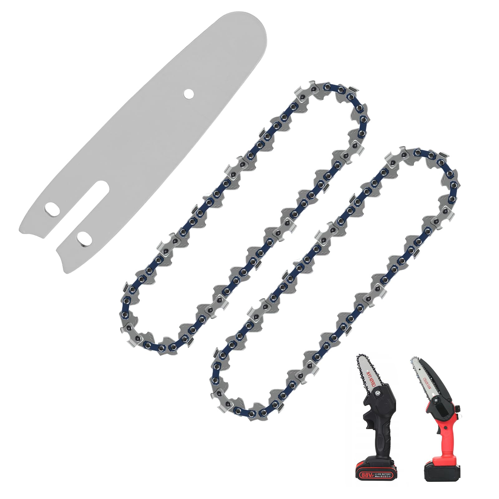 Palmcee 2pcs Chainsaw Chain for 4 Inch Chainsaw, Chainsaw Replacement Chains Craftsman Chainsaw Chain Chainsaw with 4" Guide Bar, Resistance and Wear Resistance for Woodworking Trimming Garden Saw Cha