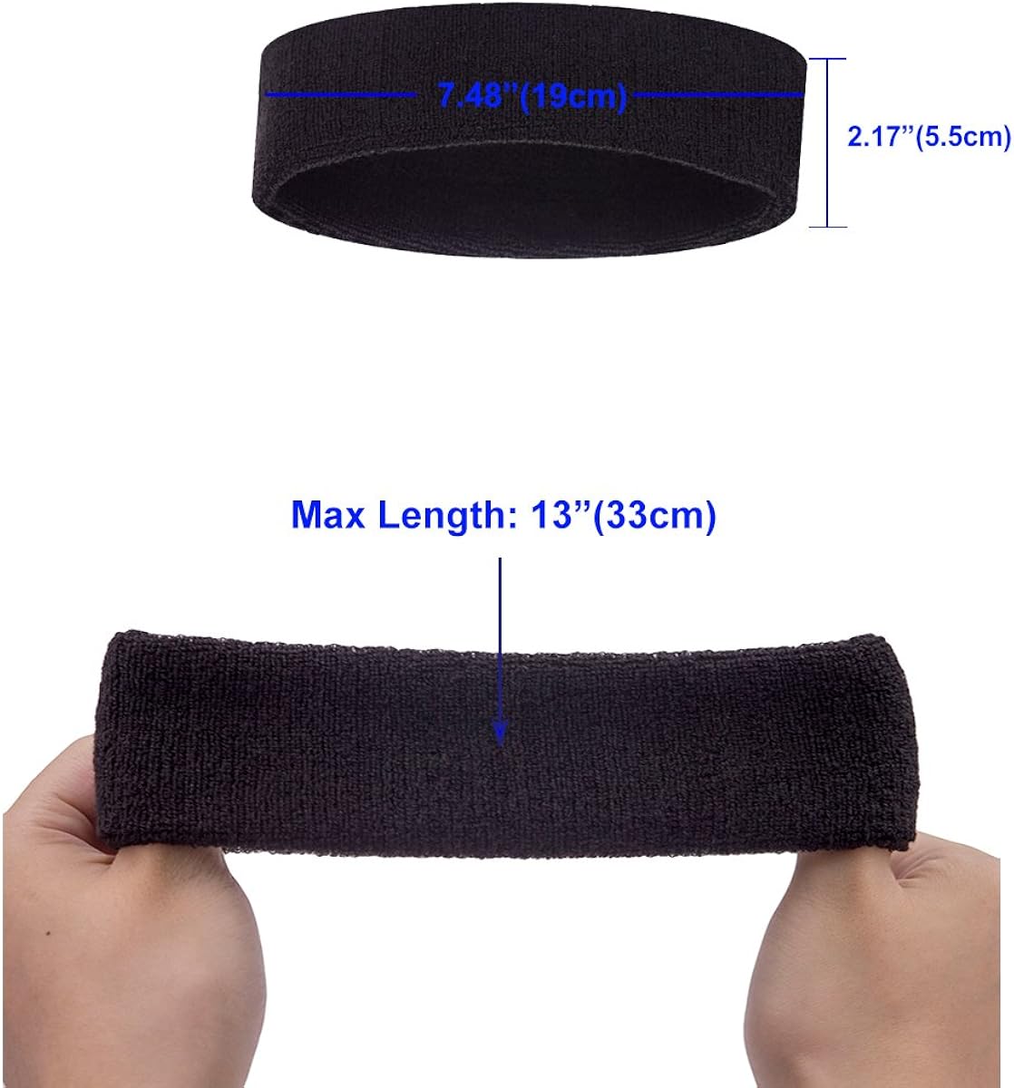 Outton Sweatbands Headbands for Men & Women Sports - Sweatband Athletic Cotton Soft Moisture Wicking Stretchy Sweat Bands for Tennis, Basketball, Running, Yoga, Gym, Working Out 8 PCS Mixed Color : Sports & Outdoors