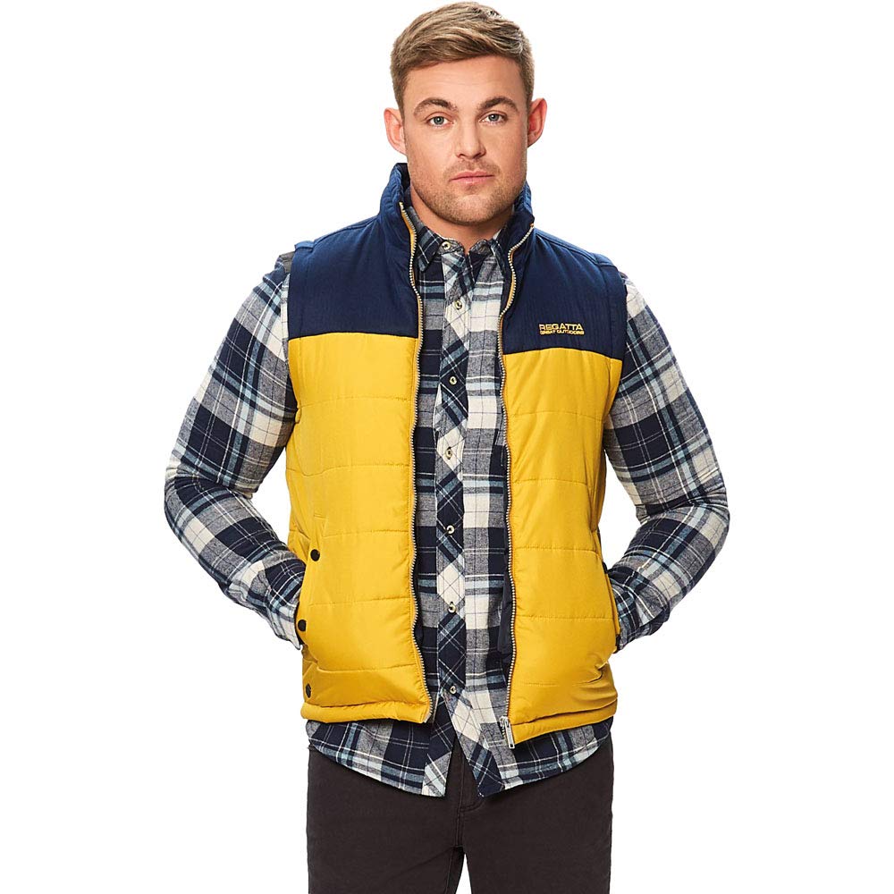 Regatta Hadley B/W Men's Sleeveless Fleece, mens, RMB082 4S795, Mustrdsd/Nvy, FR : 3XL (Taille Fabricant : XXXL)