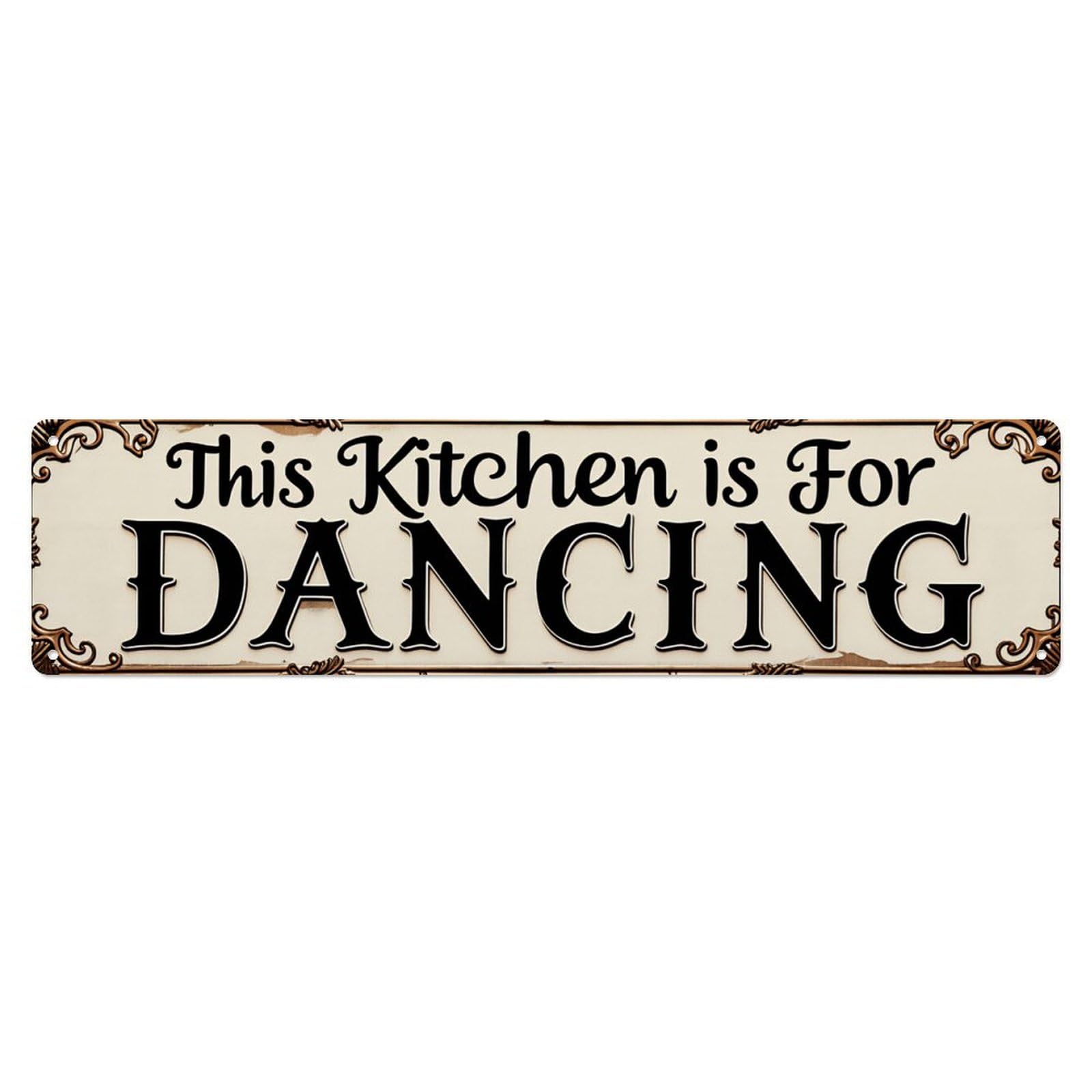 This Kitchen Is For Dancing Vintage Aluminium Metal Sign, Retro Wall Decor for Home, Bar, Garage & Farmhouse 10 * 40cm