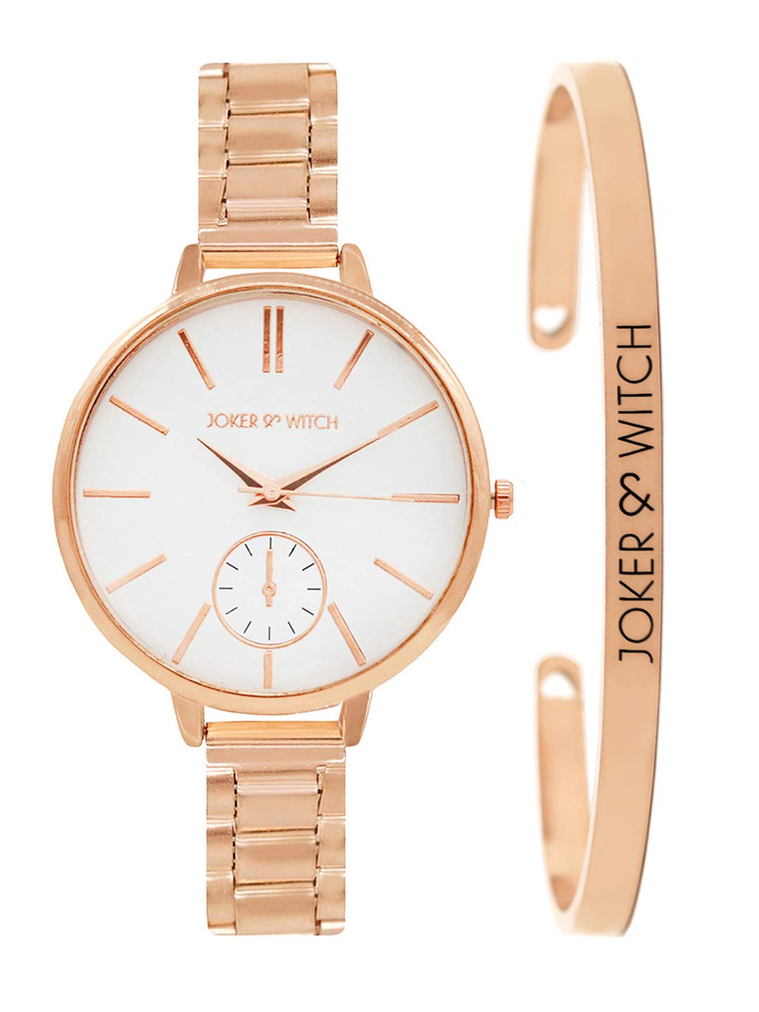 Joker & Witch Stainless Steel Women Spellbound Rose Gold Analog Watch Bracelet Stack, White Dial, Rose Gold Band (B08T93YPTF) Amazon Price History, Amazon Price Tracker
