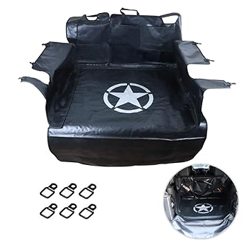 MFC Pet Seat Proof Covers Dog Seat Covers for 2007-2019 Jeep Wrangler JK JL 4-Door Hammock with Waterproof Stain-Resistant Hypoallergenic Odorless Heavy Duty Oxford