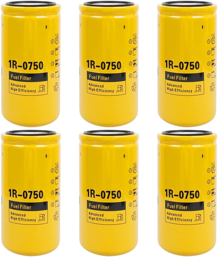 6PCS 1R-0750 Diesel Engine Fuel Filter Fits for Chevy/GMC Duramax 2001-2016 LB7/LML/LMM,Replaces 1R0750, P551313