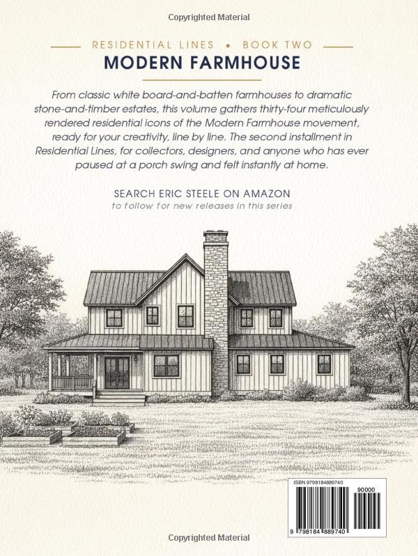Modern Farmhouse: An Architectural Coloring Collection (Residential Lines) image 3