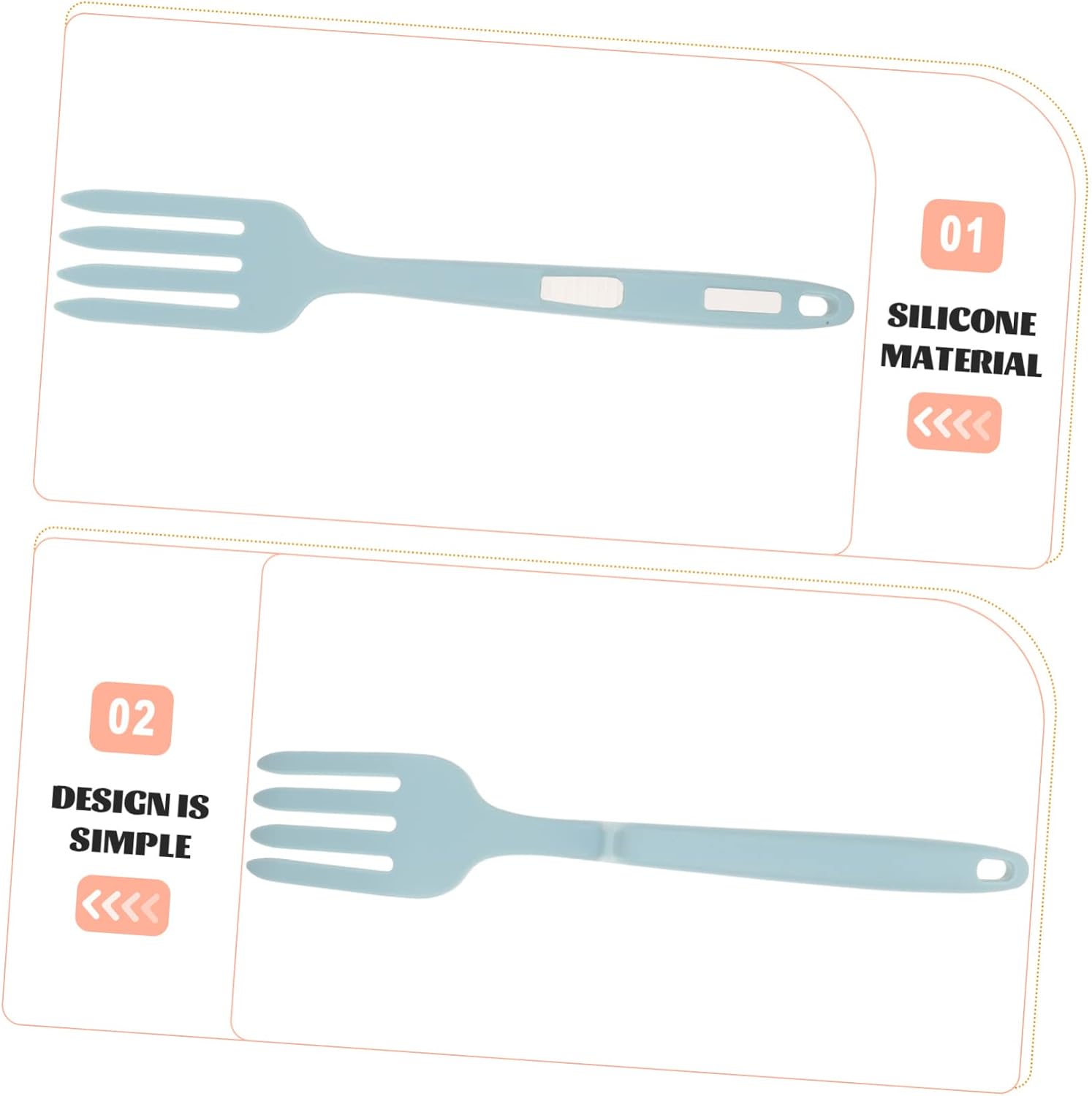 OUNONA 3pcs Large Fork Nonstick Surface Multi-function Cooking Fork Kitchen Food Utensils Serving Utensils