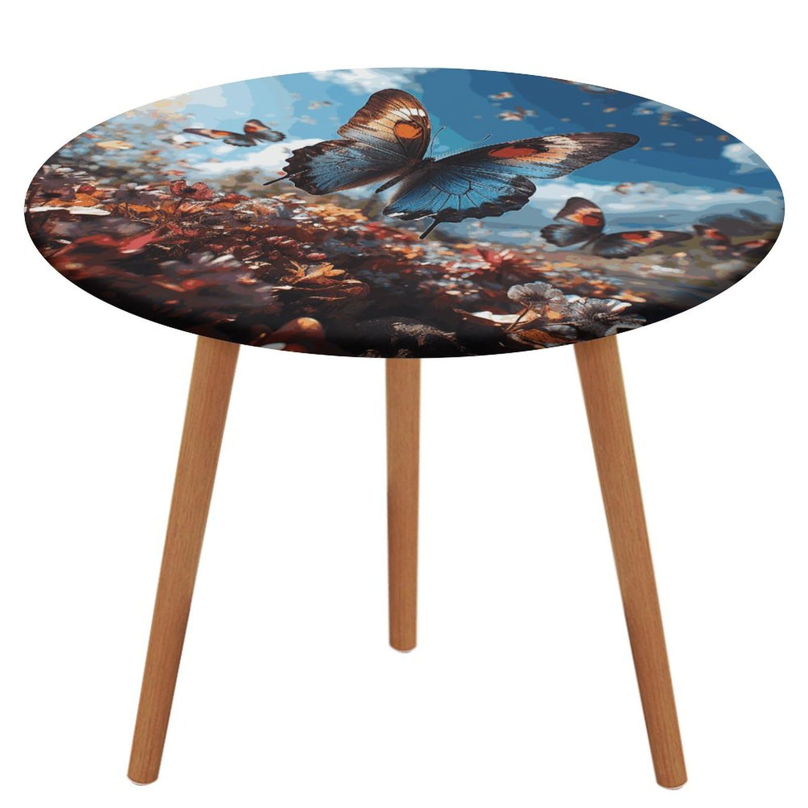 Nappe ronde papillons extérieur table à manger cuisine essentiels pique-nique