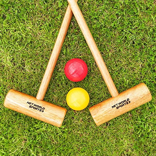 Harrier Jeu de Croquet en Bois pour Le Jardin – Maillets Traditionnels, Arceaux en Acier, Boules, Piquet & Sac de Transport (Jardin ou Henbury) (Jardin)