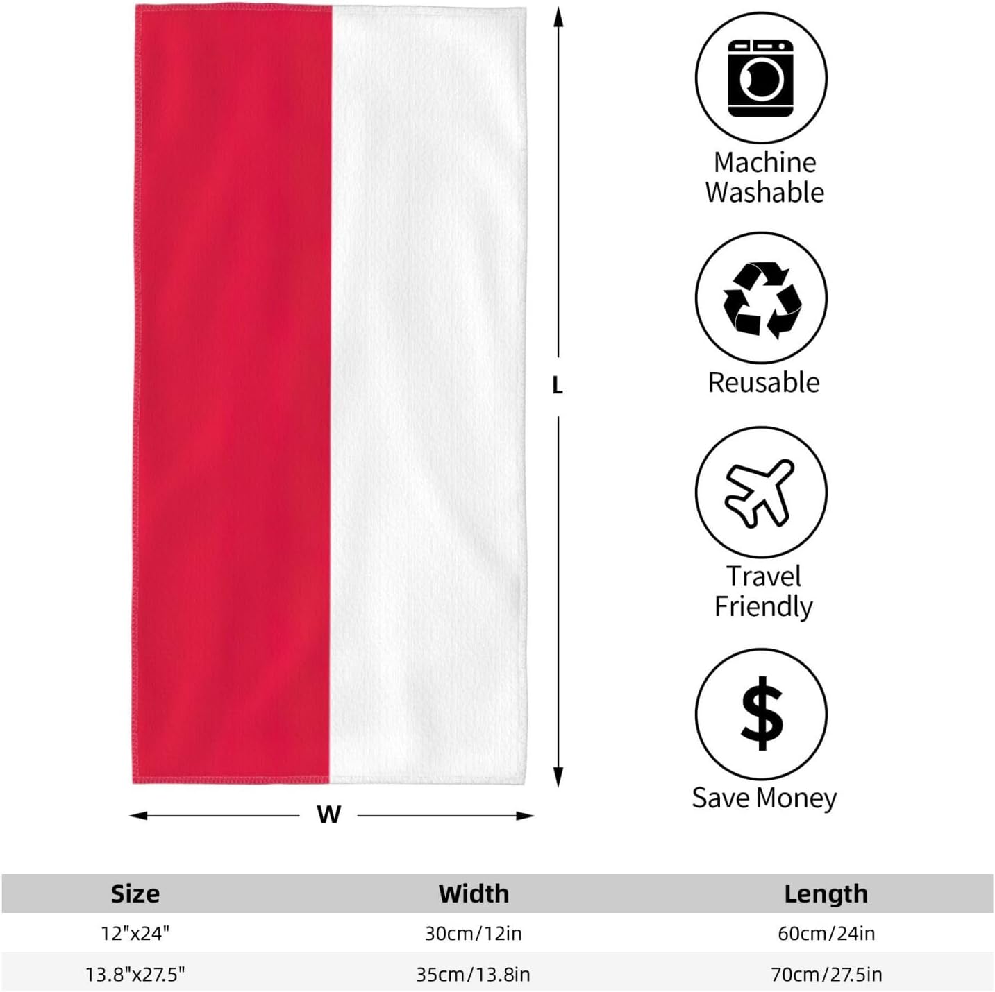 Polish Flag Print Hand Towels for Kitchen, Decorative Bathroom Towels Decor Farmhouse Cute for Men Women Gifts