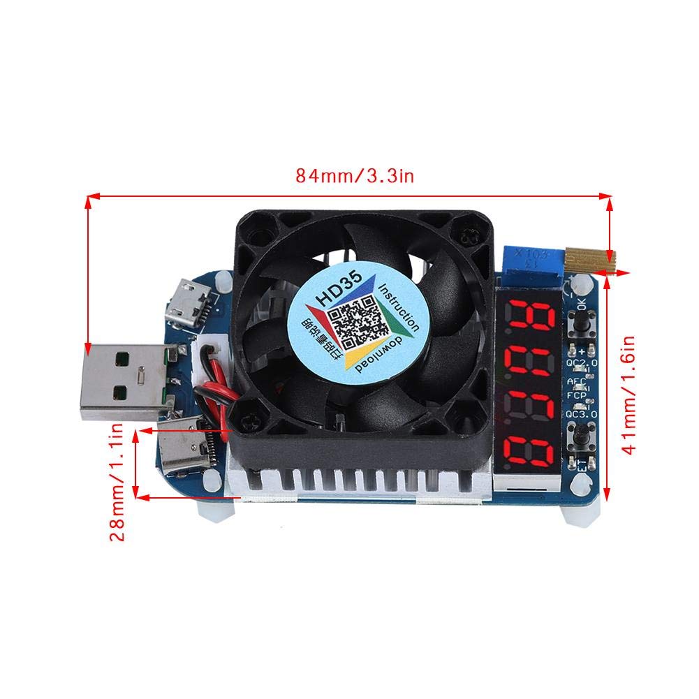 Voltage Meter,USB Power Meter,USB Electronic Load,Resistor,Voltage, Meter,Discharge Battery Tester,HD35 (5A/35W),USB Charger Tester