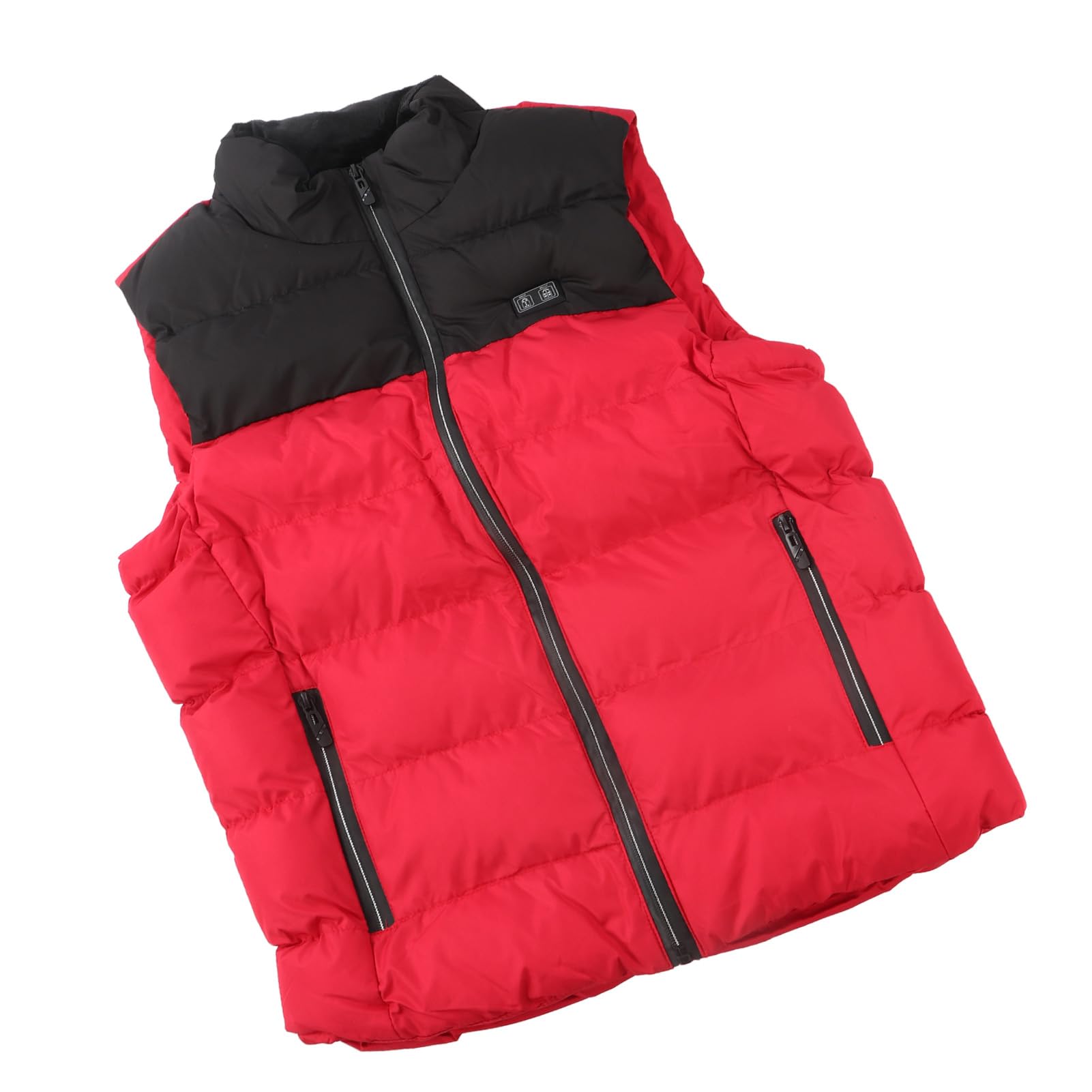 Chaleco Calefactor Eléctrico Negro Rojo Protección contra Sobrecalentamiento 15 Zonas de Calentamiento para Actividades Al Aire Fibra de Poliéster