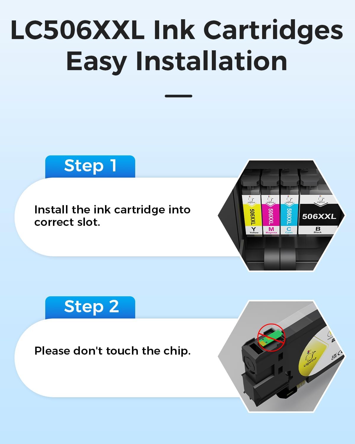 LC506XXL Ink Cartridges Replacement for Brother LC506 LC506XL LC506XXL4PK Super High Yield Up to 12500 Pages for Brother INKvestment 4355, 4555, 4557 Printer(Black, Cyan, Magenta, Yellow)