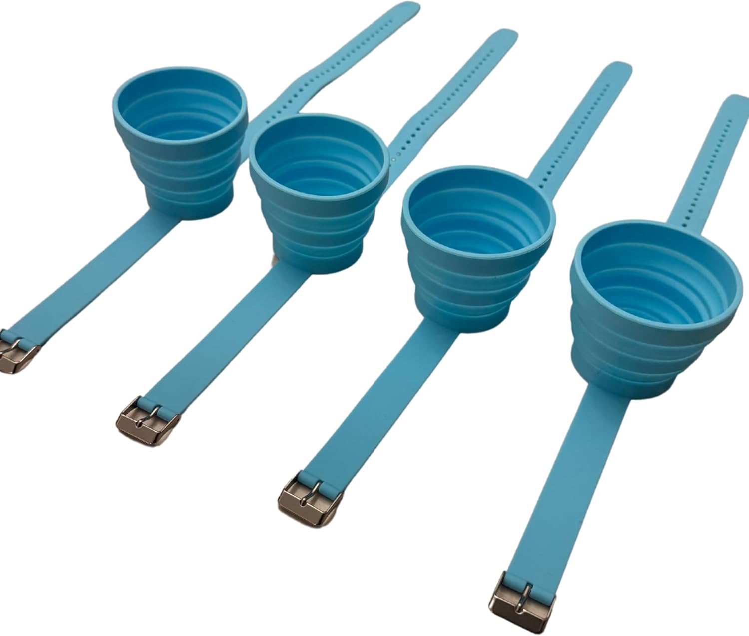 POPSKIS Portable Shot Ski Kit - Attach to Skis, Golf Clubs, Pool Noodles & More - Parties, Bachelorette Parties & Fun Gatherings - 4 Pack Food-Grade Collapsible Silicone Shot Cups with Belts