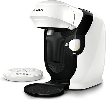 BOSCH Cafetera multibebida Tassimo Happy Friendly, Hasta 70 bebidas, OneTouch, Preparación individual, Diseño compacto, Intellibrew, Blanco, TAS114E3