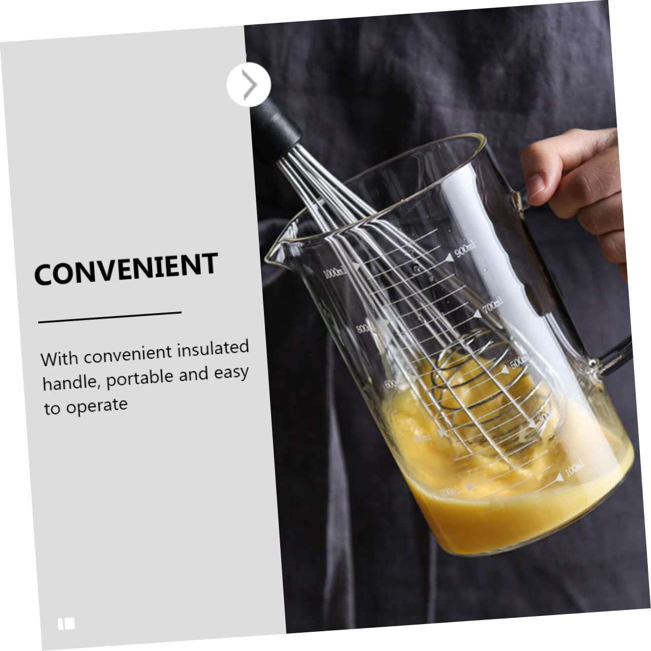 Alipis 3piezas Taza Medidora de Vidrio de Gran Capacidad para Cocina Jarra Medidora para Medir Ingredientes el Hogar
