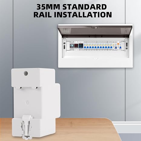 AC Energy Meter Monitor 110V 220V 100A Electricity Usage Monitor DIN Rail LCD Display Digital Voltage Current Power Factor KWH Electric Energy Meter Volt AMP (110V)