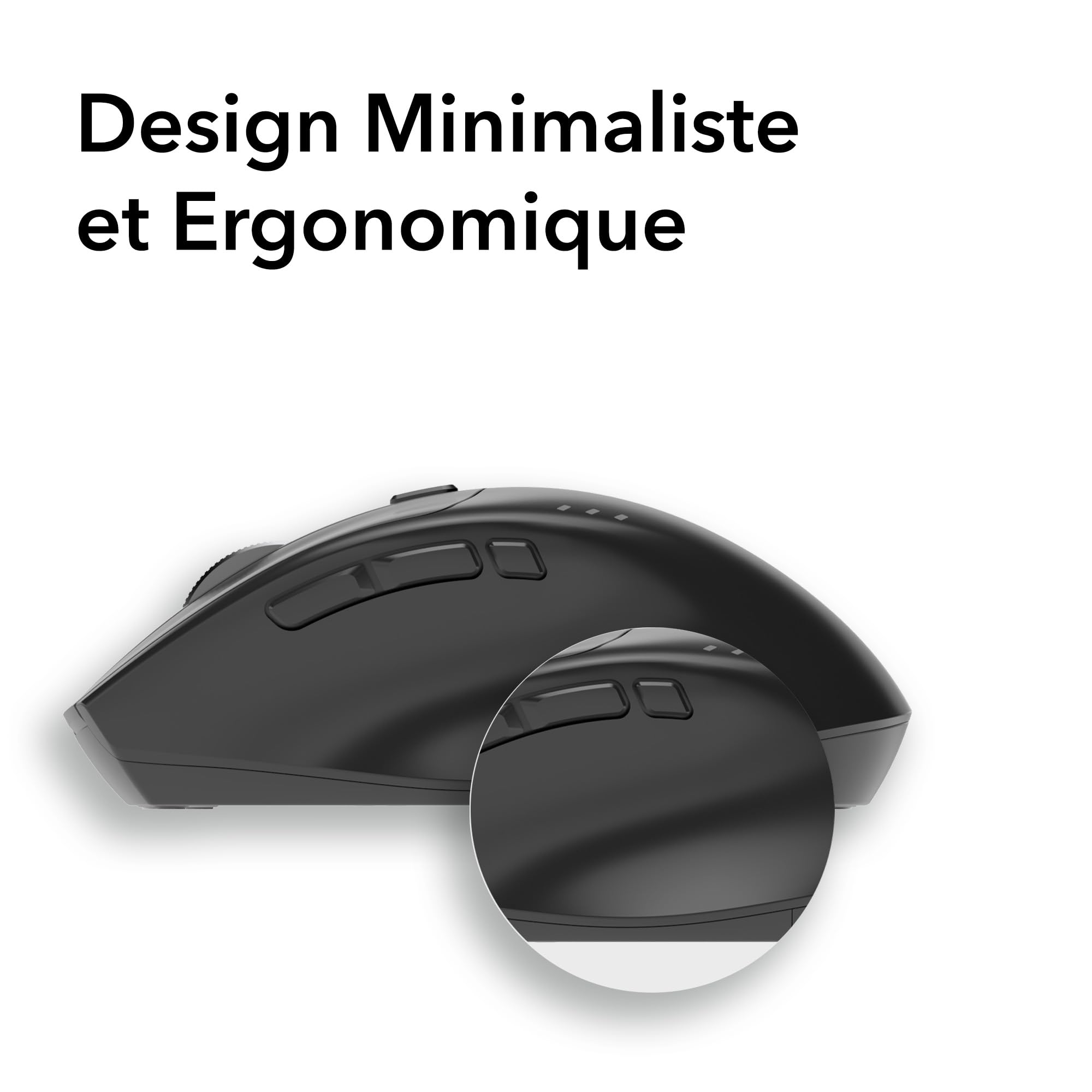 ZAGG Combo Clavier et Souris sans Fil 12 Pouces, Connexion Facile, ergonomie et Design Minimal, Mouvement de Souris Fluide, Compatible avec Windows, macOS, iOS, ChromeOS et Android, Noir, français