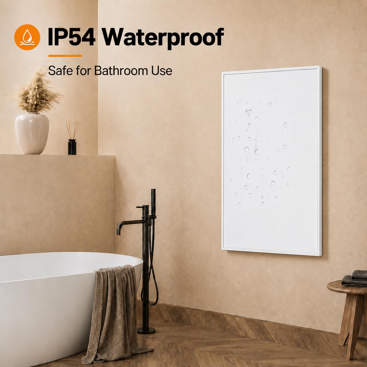 Calefactor Bajo Consumo 1000W con Termostato,Calefactor Baño Pared