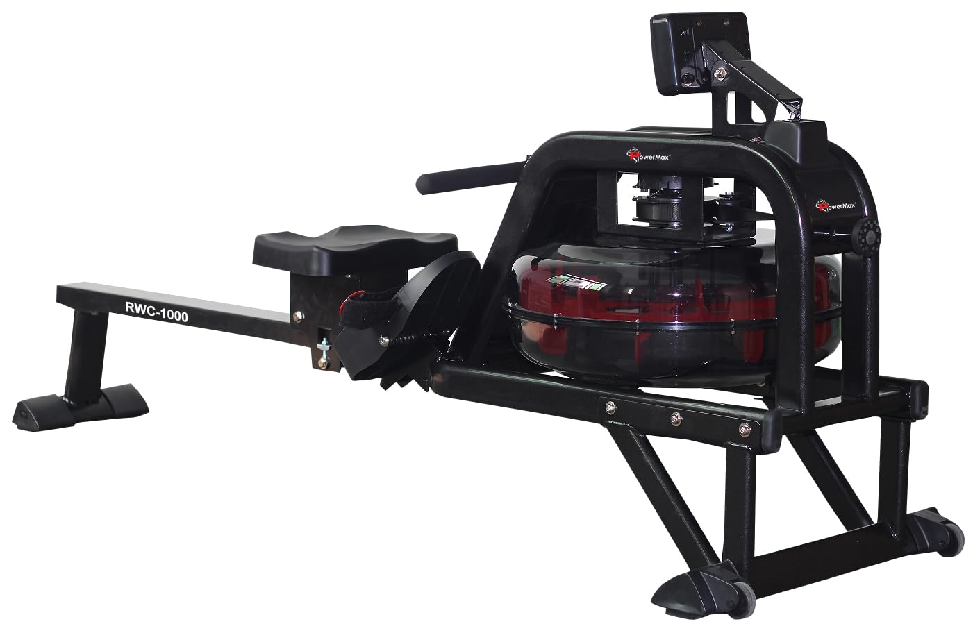 PowerMax Fitness® RWC-1000 Water Rowing Machine with Digital Display ...