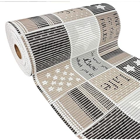 DecoMeister Badematte Weichschaummatte Duschvorleger Badläufer Badteppich Weichschaum Bodenmatte Antirutsch Teppich WC Pool Vorleger Yogamatte rutschfeste Matte 65x300 cm Lifestyle Braun Cover