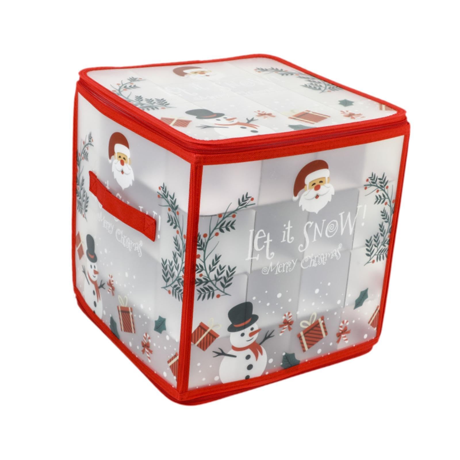 Caja de adornos navideños con separadores modulares antichoque