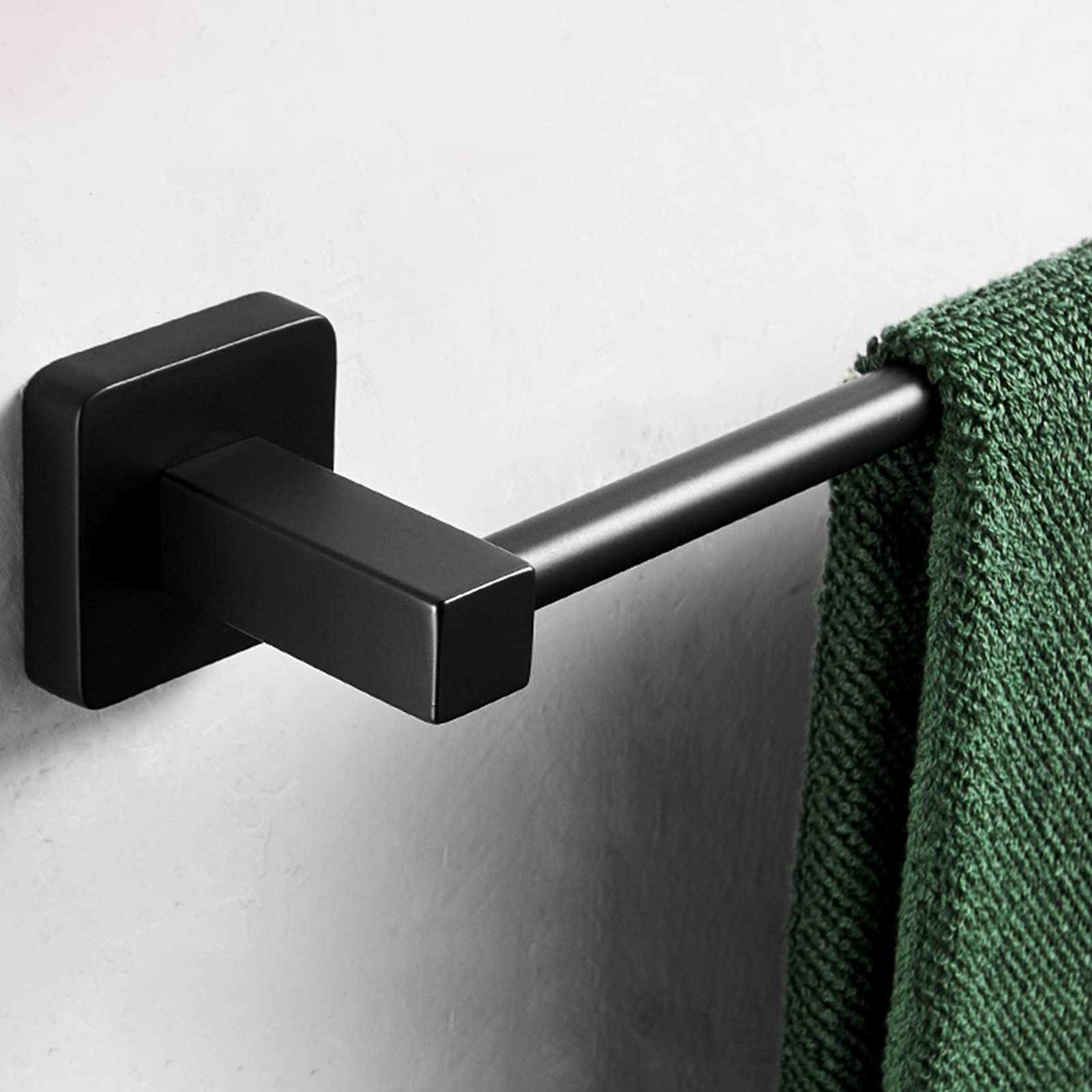 Toallero de toalla negra Toalla montada en la pared Riel de toallas para el baño Herrajes y cocina, SUS304 Estante de la torre de acero inoxidable SUS304 - Diseño redondo y cuadrado, 40/50/60/70/80cm