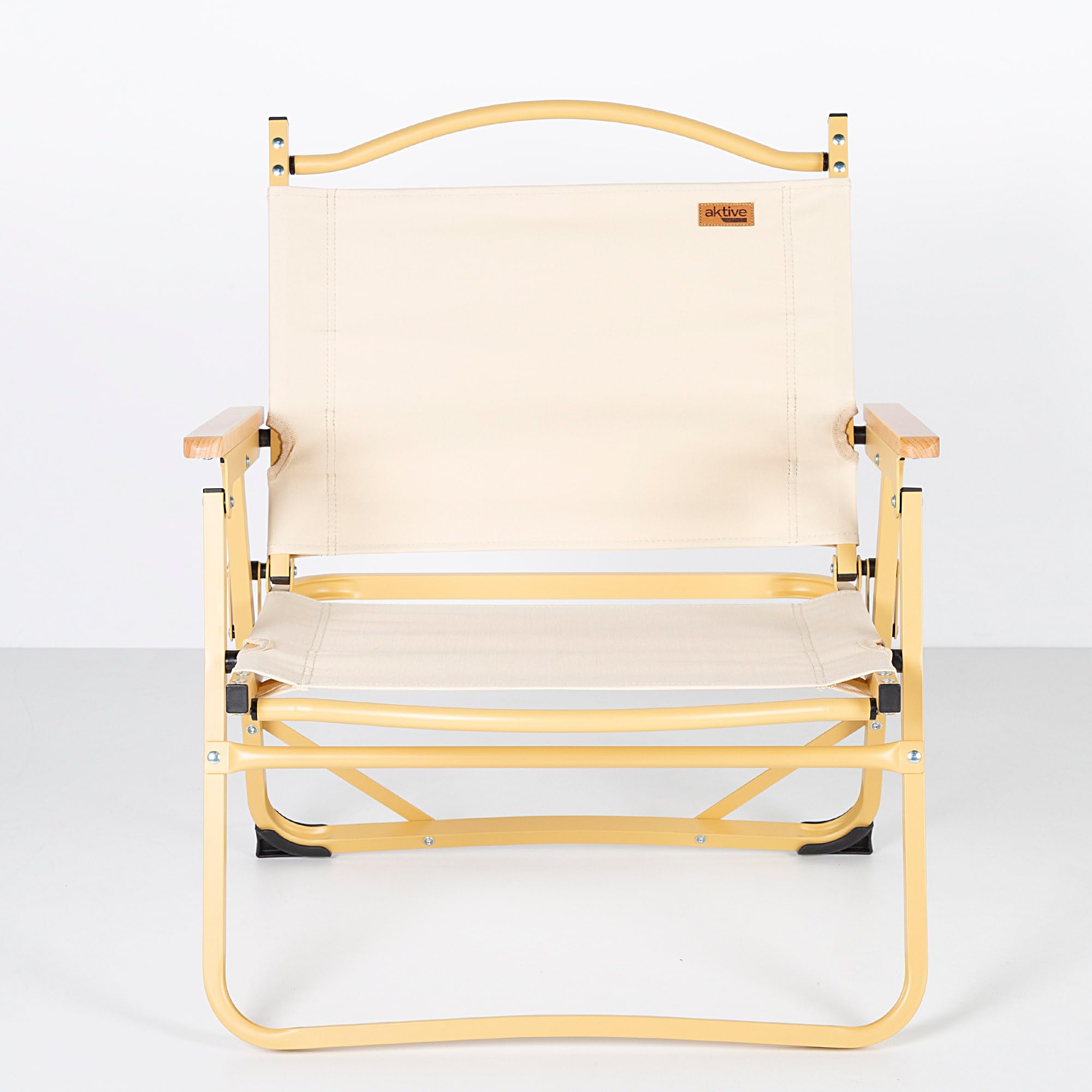 AKTIVE 63021 składane krzesło kempingowe typu Glamping sawanna, materiał: poliester i aluminium, wytrzymałe, maksymalne obciążenie 110 kg, wymiary 55 x 52 x 62 cm