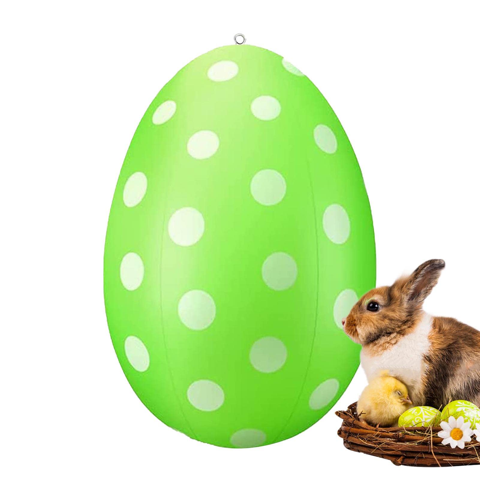 Hitburu Inflatable Easter Egg | 24 Inch Colorful Easter Egg Inflatable Yard Easter Decoration, Inflatable Easter Eggs Empty, Easter Egg Decorations for Outside, Yard, Garden, Lawn Decor